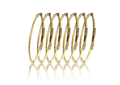 Gold Plated CZ Studded Bangle